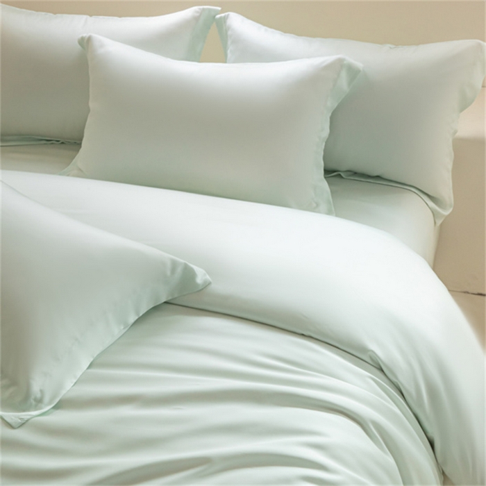 91家纺网 家纺一手货源 找家纺 涵宸 2024新款兰精天丝棉纯色四件套 四件套-空绿