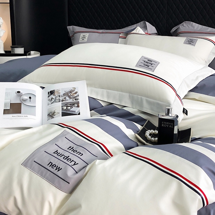 91家纺网 家纺一手货源 找家纺 卡姿家纺 2024春夏轻奢刺绣系列四件套— 汤姆 汤姆白