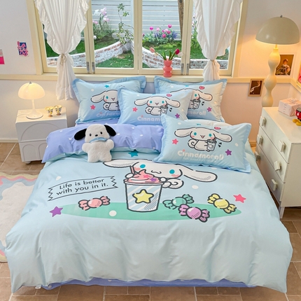 孩子王（原鼎盛） 2025新款三丽鸥系列全棉活性大版印花卡通学生四件套 糖果玉桂狗