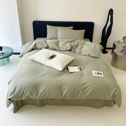 三味舒屋 2024新款设计师款大织标全棉水洗棉套件 懒熊绿