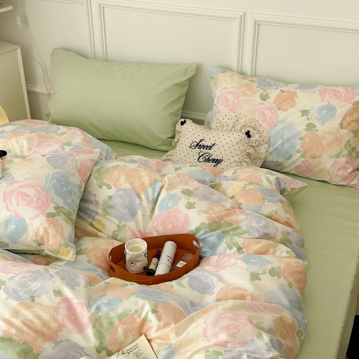 91家纺网 家纺一手货源 找家纺 （总）昔可家纺 2024新款韩式混搭系列四件套