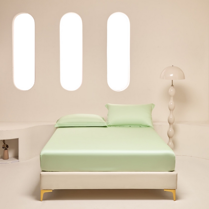 91家纺网 家纺一手货源 找家纺 涵宸 2024新款兰精天丝棉纯色单品-床笠 床笠-柠檬绿