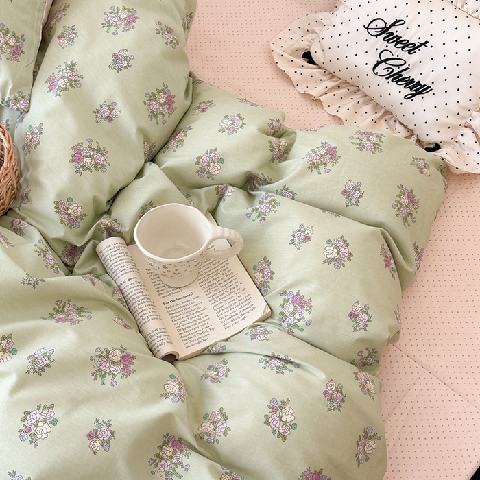 91家纺网 家纺一手货源 找家纺 昔可家纺 2024韩式碎花四件套 英格丽午后