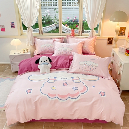 孩子王（原鼎盛） 2025新款三丽鸥系列全棉活性大版印花卡通学生四件套 星星大耳狗