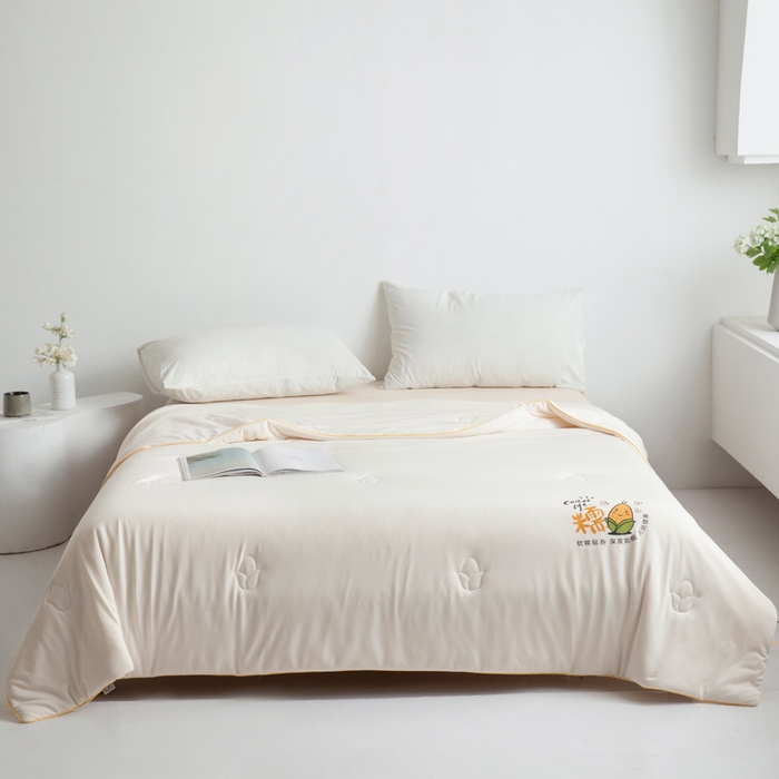 91家纺网 家纺一手货源 找家纺 慕尚家纺 2025新款针织玉米被夏被 玉米糯糯白