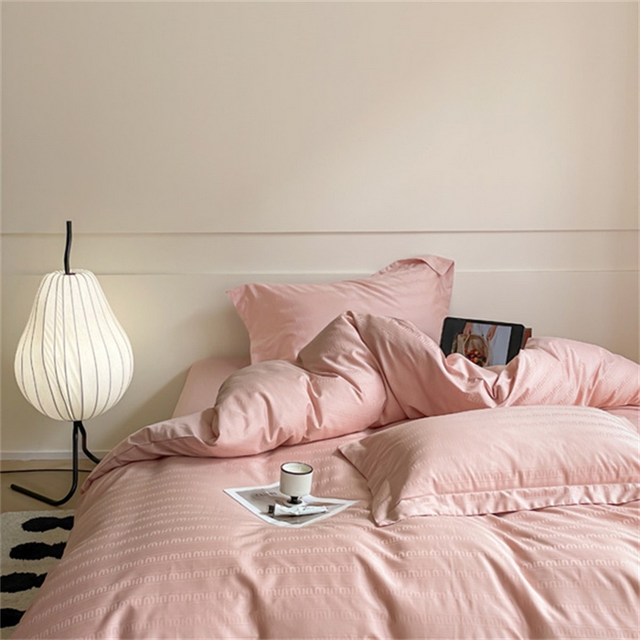 91家纺网 家纺一手货源 找家纺 涵宸 2024新款全棉大提花系列四件套 维秘-粉