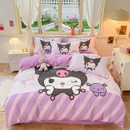 91家纺网 家纺一手货源 找家纺 （总）孩子王 2025新款三丽鸥系列全棉活性大版印花卡通学生四件套