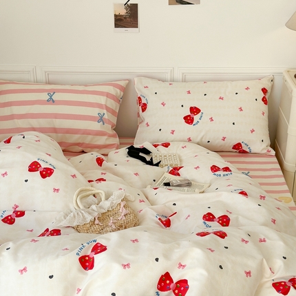 91家纺网 家纺一手货源 找家纺 （总）昔可家纺 2024心动蝴蝶结系列四件套