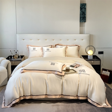 91家纺网 家纺一手货源 找家纺 （总）眷恋家纺 2024新品水洗真丝宽边四件套-挪威系列