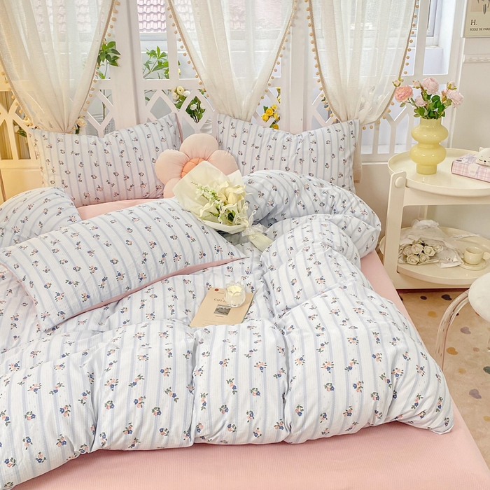91家纺网 家纺一手货源 找家纺 牛牛家纺 牛牛  2024新款泡泡棉小清新四件套(1) 浪漫花语