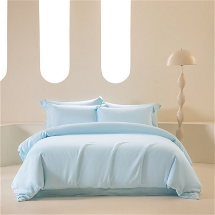 91家纺网 家纺一手货源 找家纺 涵宸 2024新款兰精天丝棉纯色四件套 四件套-海天兰