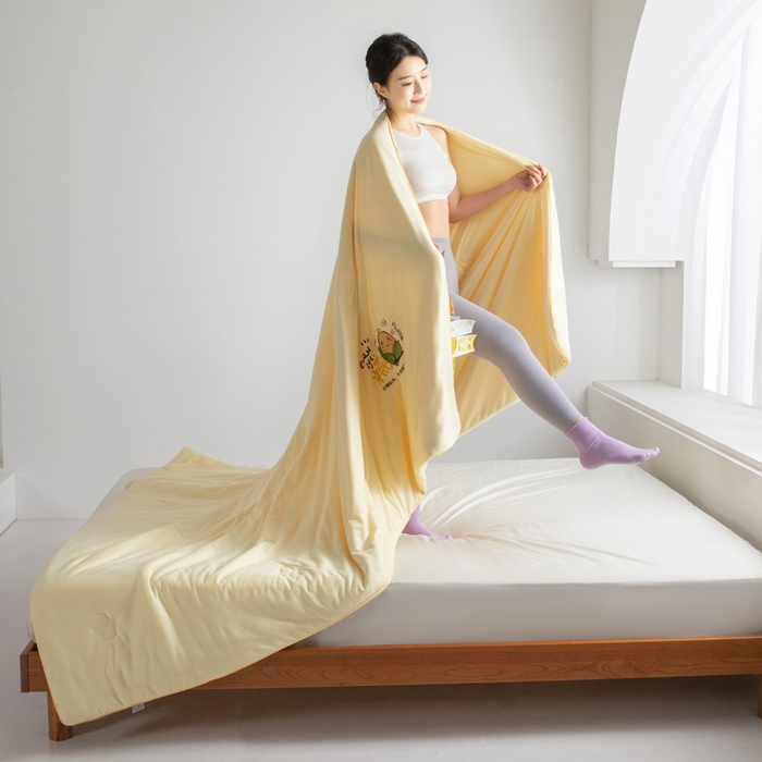 91家纺网 家纺一手货源 找家纺 慕尚家纺 2025新款针织玉米被夏被 玉米糯糯黄