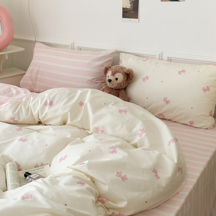 91家纺网 家纺一手货源 找家纺 （总）昔可家纺 2024心动蝴蝶结系列四件套