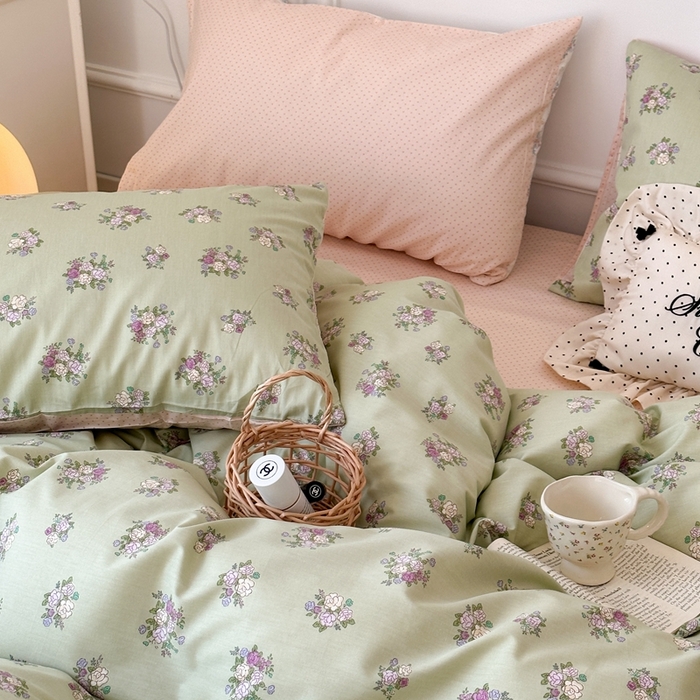 91家纺网 家纺一手货源 找家纺 昔可家纺 2024韩式碎花四件套 英格丽午后