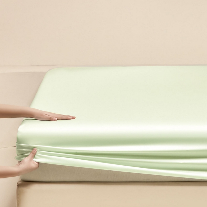 91家纺网 家纺一手货源 找家纺 涵宸 2024新款兰精天丝棉纯色单品-床笠 床笠-柠檬绿