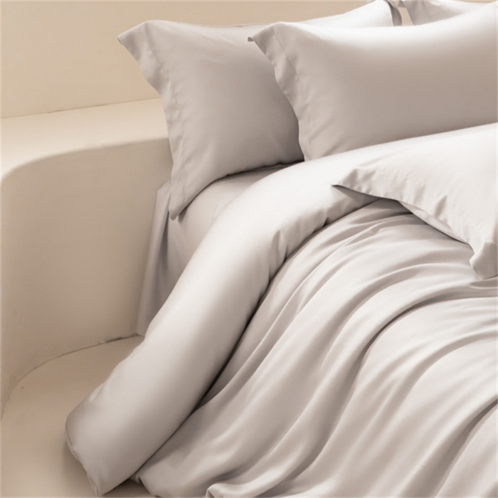 91家纺网 家纺一手货源 找家纺 涵宸 2024新款兰精天丝棉纯色四件套 四件套-太空灰