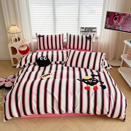 91家纺网 家纺一手货源 找家纺 （总）曼町2024新款毛巾绣全棉四件套