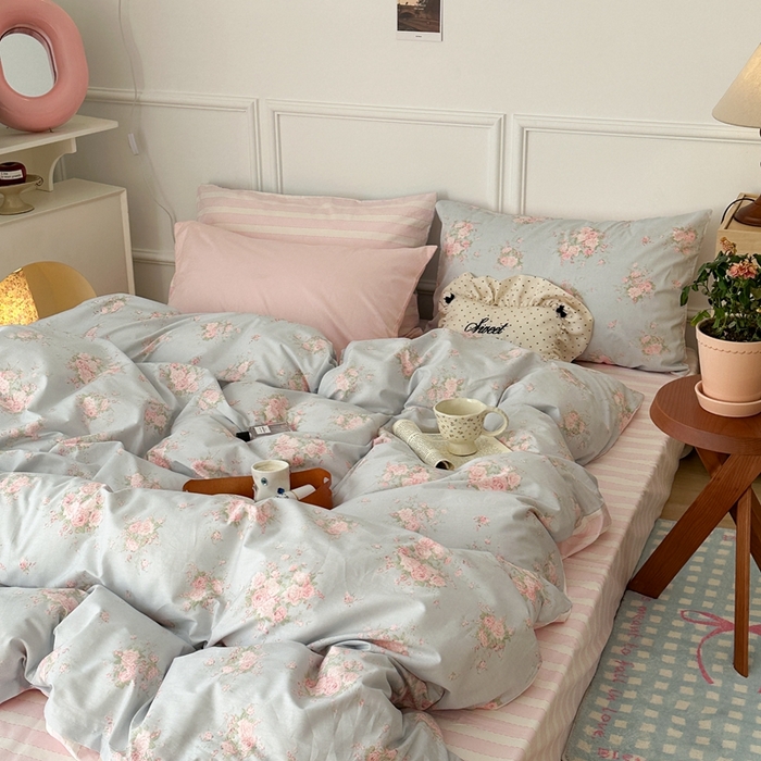 91家纺网 家纺一手货源 找家纺 （总）昔可家纺 2024韩式碎花四件套