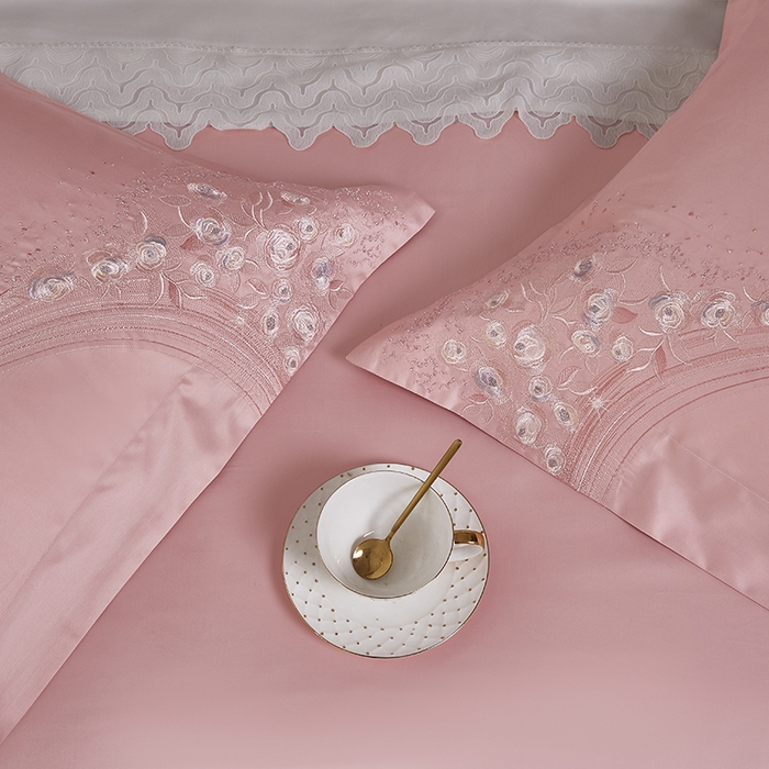 91家纺网 家纺一手货源 找家纺 爱情故事 100支春夏新品四件套 夏朵-粉