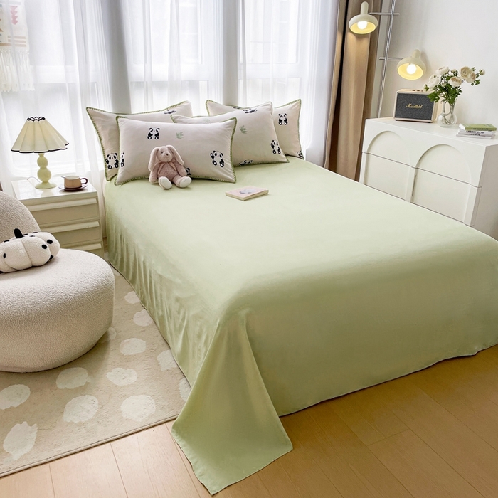 91家纺网 家纺一手货源 找家纺 洁柔供应链 2024新款印花水洗双层纱贝壳绣四件套    直播爆款 大熊猫