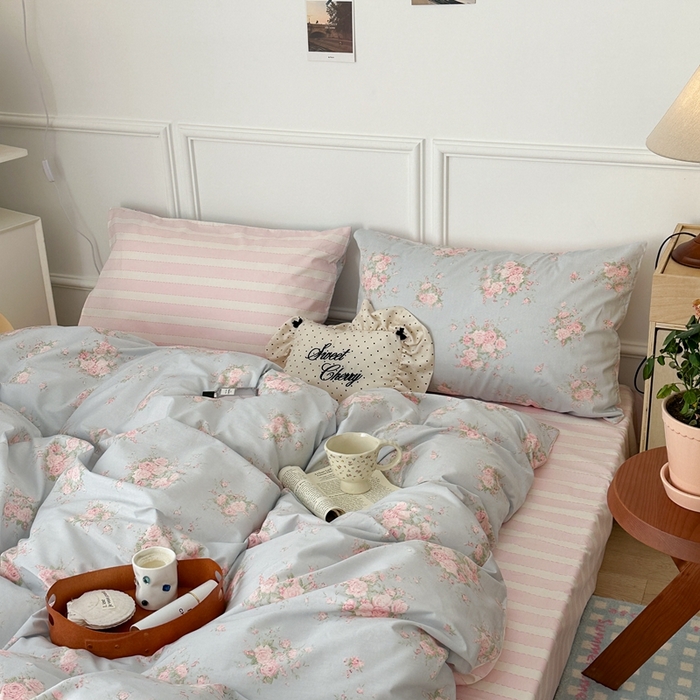 91家纺网 家纺一手货源 找家纺 （总）昔可家纺 2024韩式碎花四件套