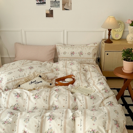 91家纺网 家纺一手货源 找家纺 （总）昔可家纺 2024韩式碎花四件套