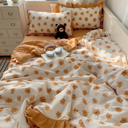 91家纺网 家纺一手货源 找家纺 （总）顾里家纺 2024新款花边氧气泡泡棉夏被套件