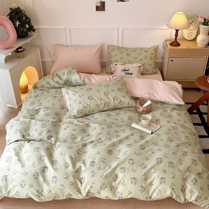 91家纺网 家纺一手货源 找家纺 昔可家纺 2024韩式碎花四件套 英格丽午后