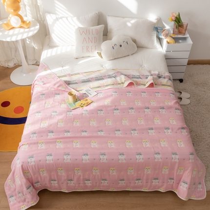 91家纺网 家纺一手货源 找家纺 （总）朴尔家纺-毛巾被 2024年新款卡通系全棉六层纱毛巾被-朴尔经典款常年备货