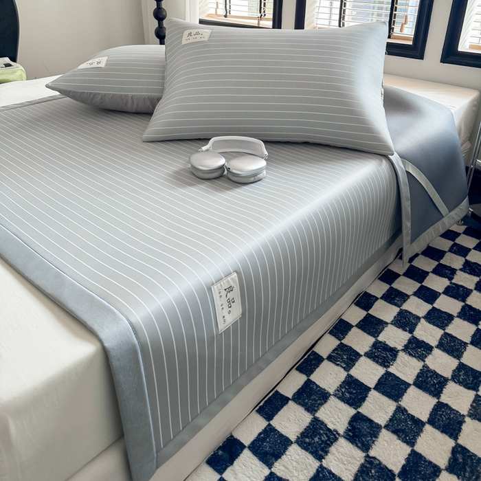 91家纺网 家纺一手货源 找家纺 慕尚家纺 2025新款无印良品冰丝软席 密条-灰