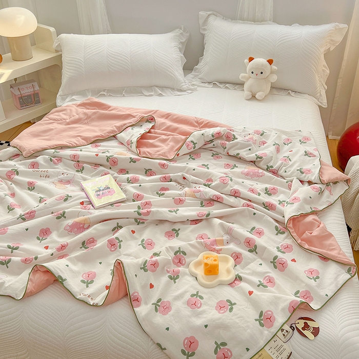 91家纺网 家纺一手货源 找家纺 （总）梦尚舒 2024新款水洗邹邹纱印花夏被