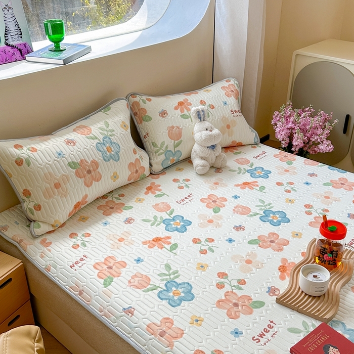 91家纺网 家纺一手货源 找家纺 慕尚家纺 2025新款ms乳胶圆网花色乳胶凉席 秘境