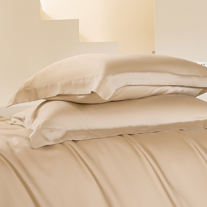 91家纺网 家纺一手货源 找家纺 涵宸 2024新款兰精天丝棉纯色单品-枕套 枕套-奶茶杏