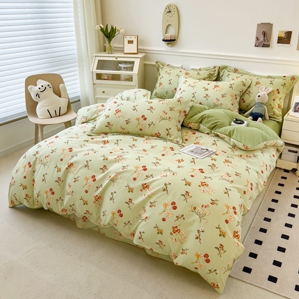 宝士康家纺 2024新款水洗棉麻双层纱四件套系列  雅韵