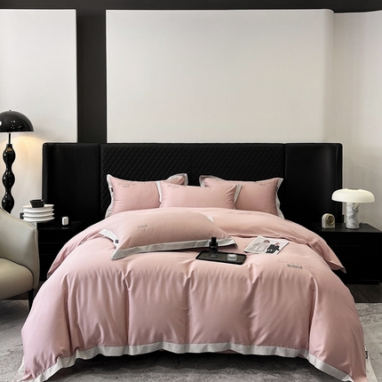 若未家居 2025新款50支天丝棉四季款四件套 粉豆沙