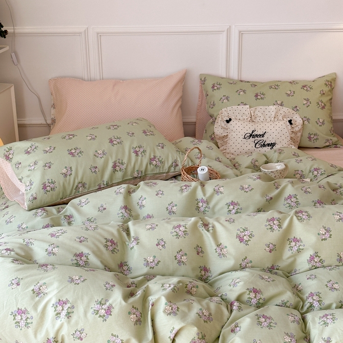 91家纺网 家纺一手货源 找家纺 昔可家纺 2024韩式碎花四件套 英格丽午后