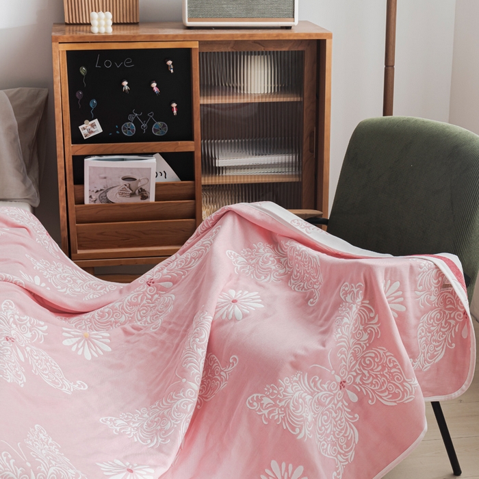 91家纺网 家纺一手货源 找家纺 （总）朴尔 2023年抽象风格六层纱布毛巾被系列-朴尔经典款常年备货