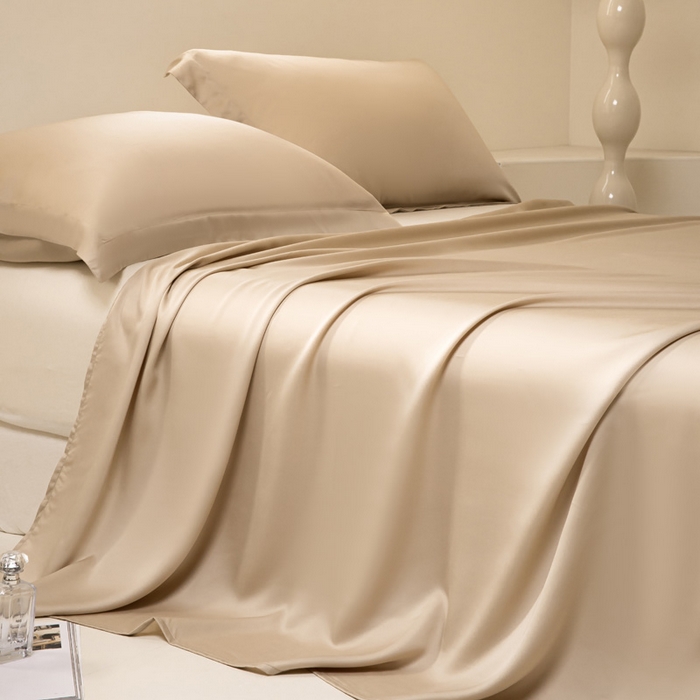 91家纺网 家纺一手货源 找家纺 涵宸 2024新款兰精天丝棉纯色单品-床单 床单-奶茶杏