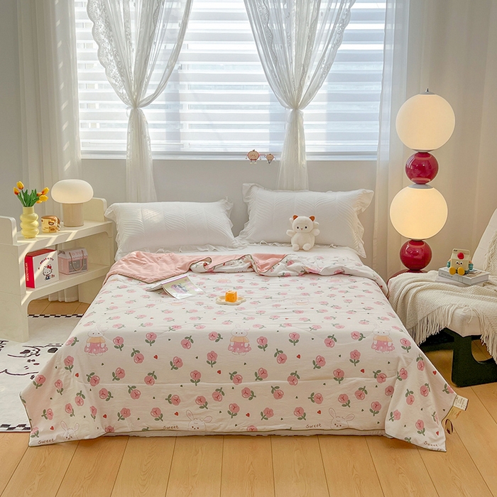 91家纺网 家纺一手货源 找家纺 （总）梦尚舒 2024新款水洗邹邹纱印花夏被