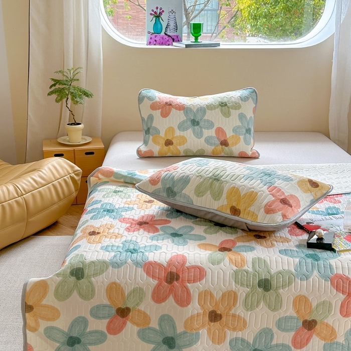 91家纺网 家纺一手货源 找家纺 慕尚家纺 2025新款ms乳胶圆网花色乳胶凉席 凝瑕