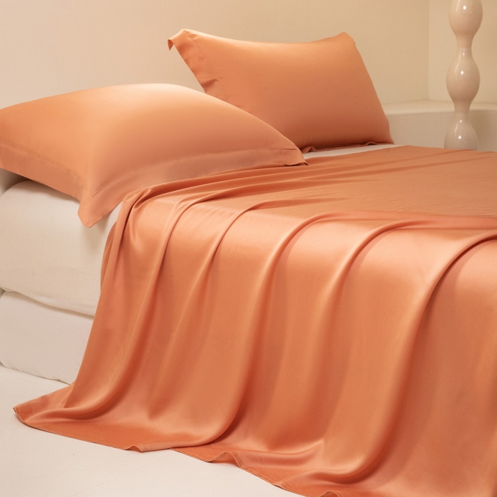 91家纺网 家纺一手货源 找家纺 涵宸 2024新款兰精天丝棉纯色单品-床单 床单-焦糖