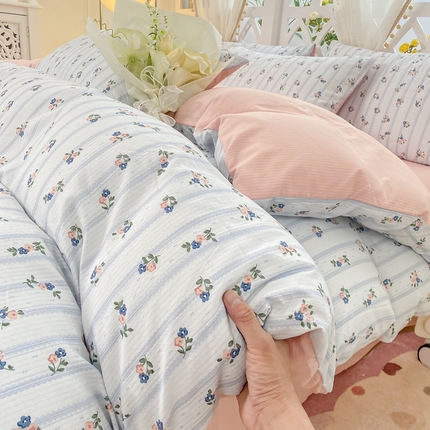 牛牛家纺 牛牛  2024新款泡泡棉小清新四件套(1) 浪漫花语