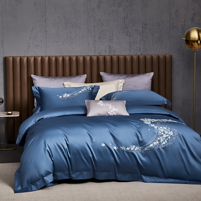 91家纺网 家纺一手货源 找家纺 爱情故事 100支春夏新品四件套 夏朵-蓝