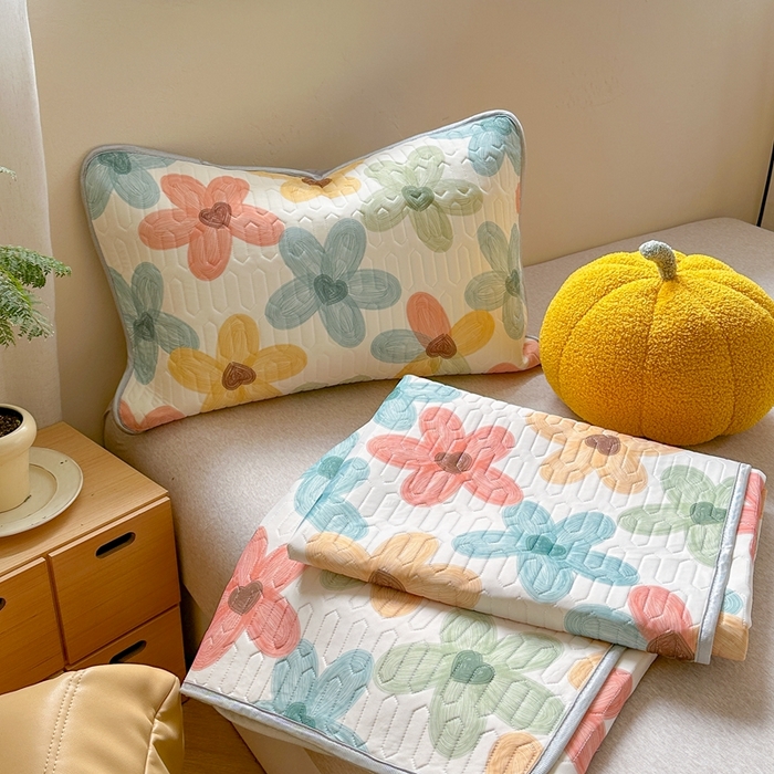 91家纺网 家纺一手货源 找家纺 慕尚家纺 2025新款ms乳胶圆网花色乳胶凉席 凝瑕