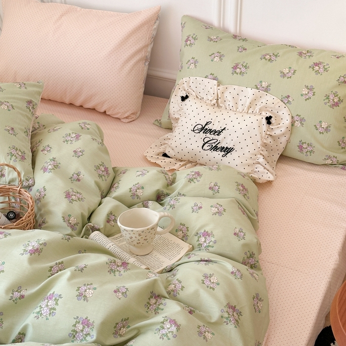 91家纺网 家纺一手货源 找家纺 昔可家纺 2024韩式碎花四件套 英格丽午后