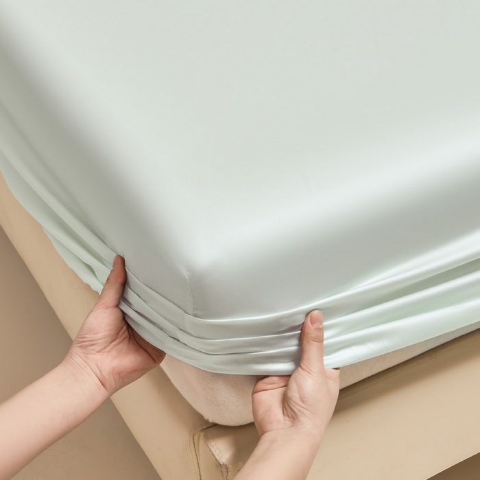 91家纺网 家纺一手货源 找家纺 涵宸 2024新款兰精天丝棉纯色单品-床笠 床笠-空绿