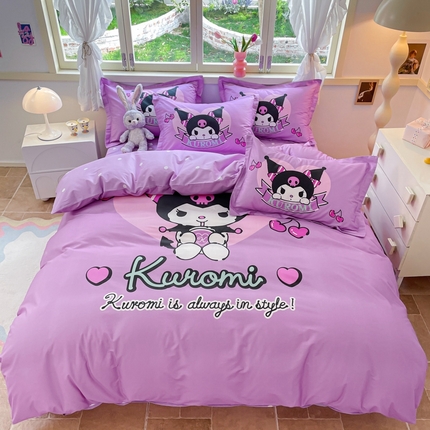 孩子王（原鼎盛） 2025新款三丽鸥系列全棉活性大版印花卡通学生四件套 贪吃库洛米