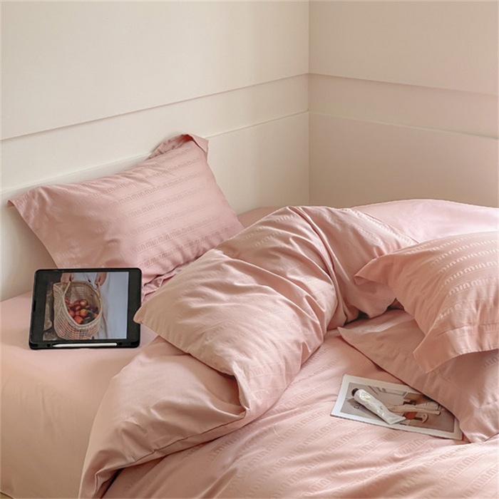 91家纺网 家纺一手货源 找家纺 涵宸 2024新款全棉大提花系列四件套 维秘-粉