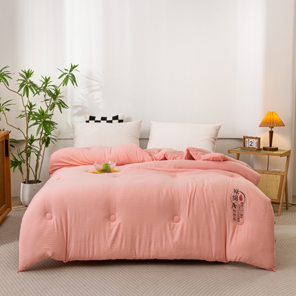 初相识 2025新款针织棉大豆纤维被芯 粉色