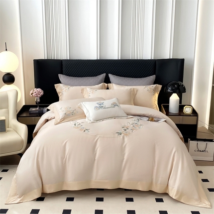 （总）美娘阁 2025新款双股天丝棉居家款四件套